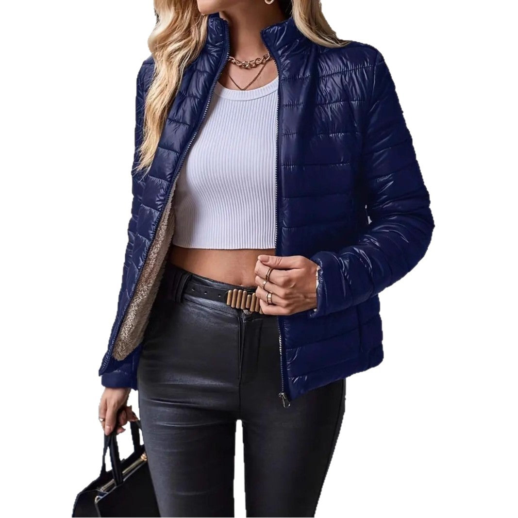 Damen Steppjacke mit Teddyfutter und Stehkragen Shop Nory