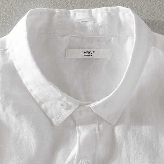 Herren Leichtes Leinenhemd mit Kentkragen und aufgerollten Ärmeln Shop Nory