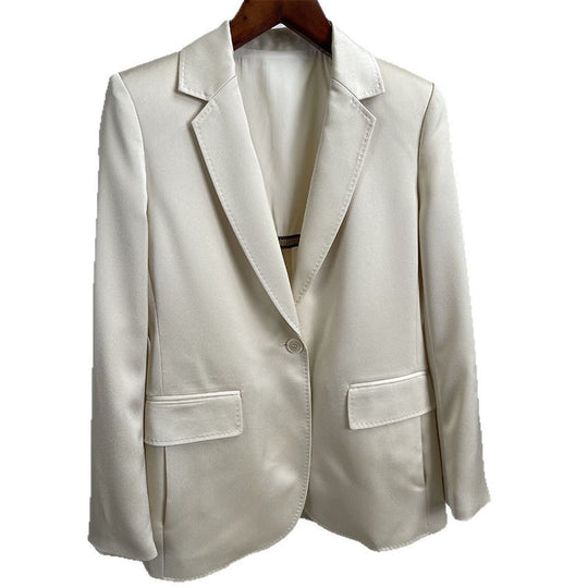 Damen taillierter leichter Ein-Knopf-Blazer mit Pattentaschen Shop Nory