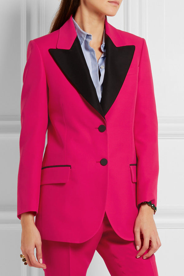 Damen Smokingsakko im Tailoring mit spitzem Schalkragen und kontrastiertem Reversbesatz Shop Nory
