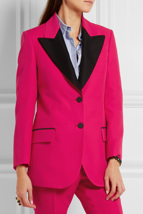 Damen Smokingsakko im Tailoring mit spitzem Schalkragen und kontrastiertem Reversbesatz Shop Nory