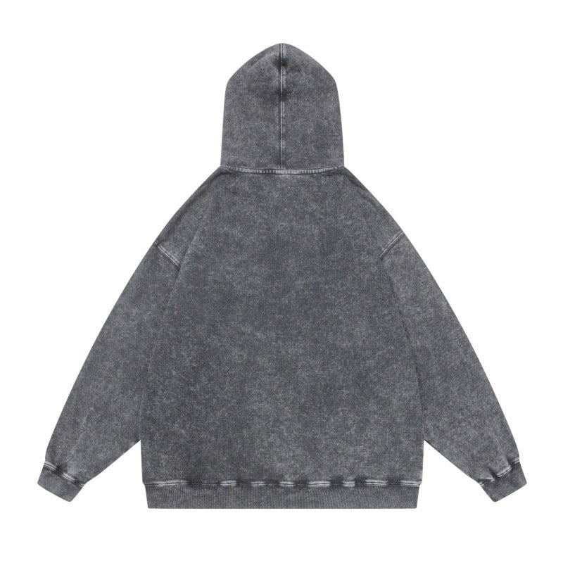 Unisex Oversize-Kapuzenpullover im Acid-Wash mit Kängurutasche und Raglanärmeln Shop Nory