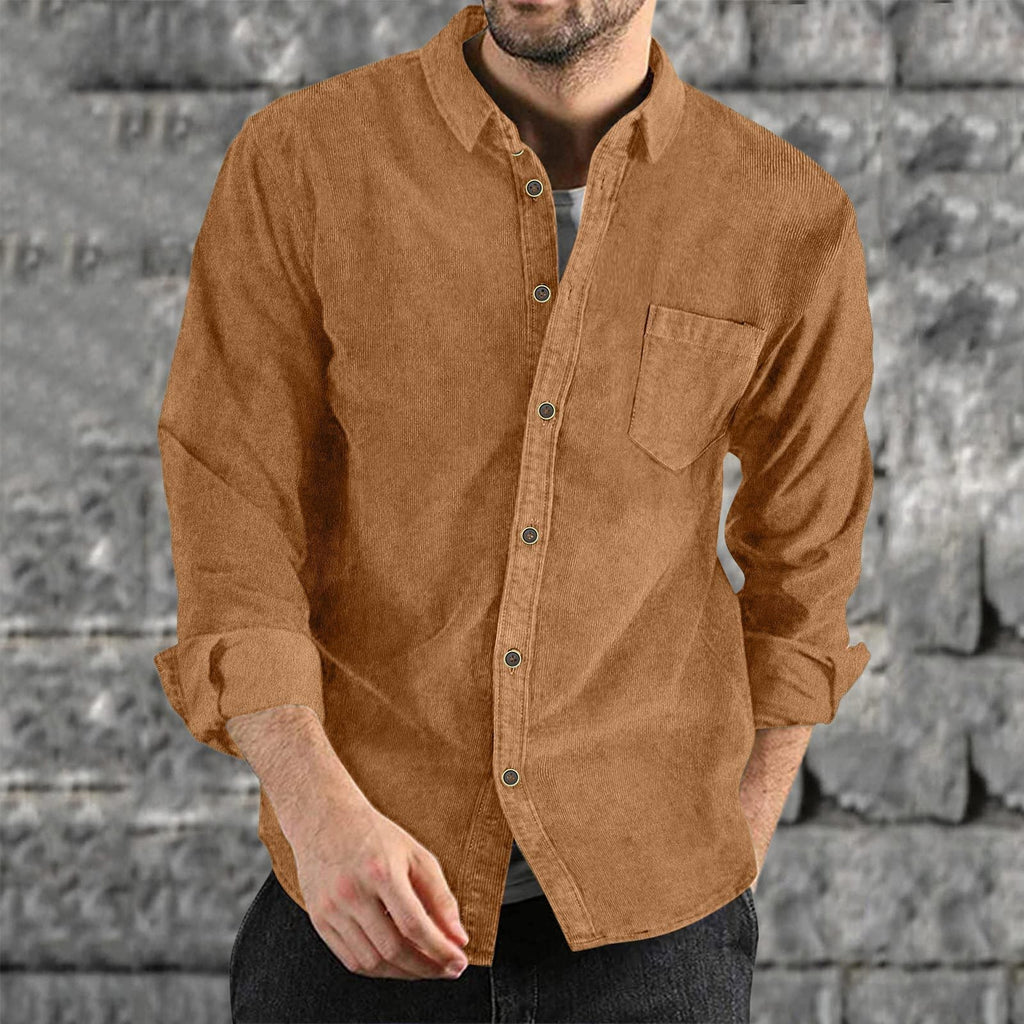 Herren Casual Cordhemd Shopnory