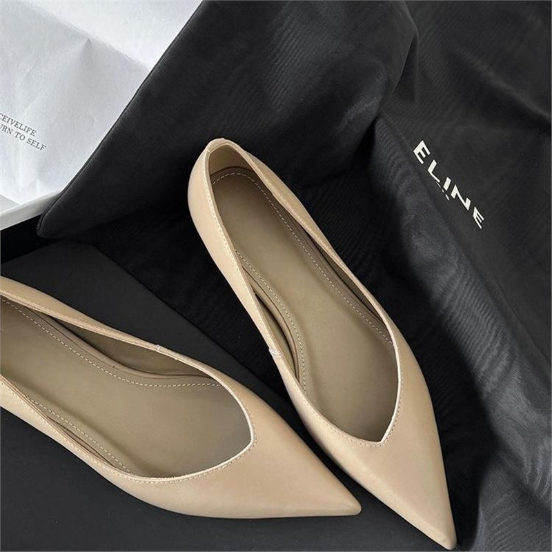Damen Spitz zulaufende Lederoptik-Slipper mit ergonomischem Komfortfußbett Shop Nory