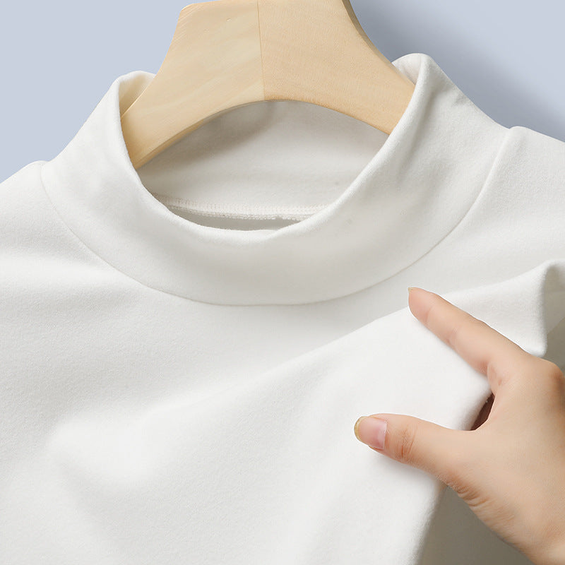 Damen Feines Stretch-Mockneck-Langarmshirt mit engem Stehkragen Shop Nory