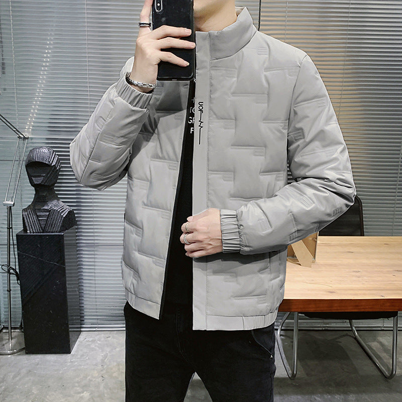 Herren Stehkragen-Steppjacke mit geometrischer Steppung und elastischen Bündchen Shop Nory