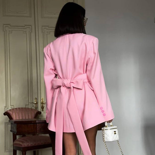 Damen eleganter Blazer mit Taillengürtel