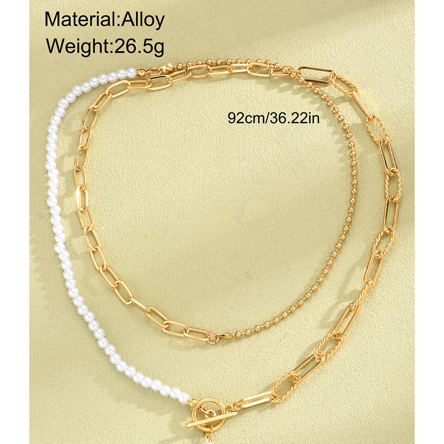 Damen mehrlagige Halskette mit eleganten Perlen und modischen Kettendesigns Shop Nory