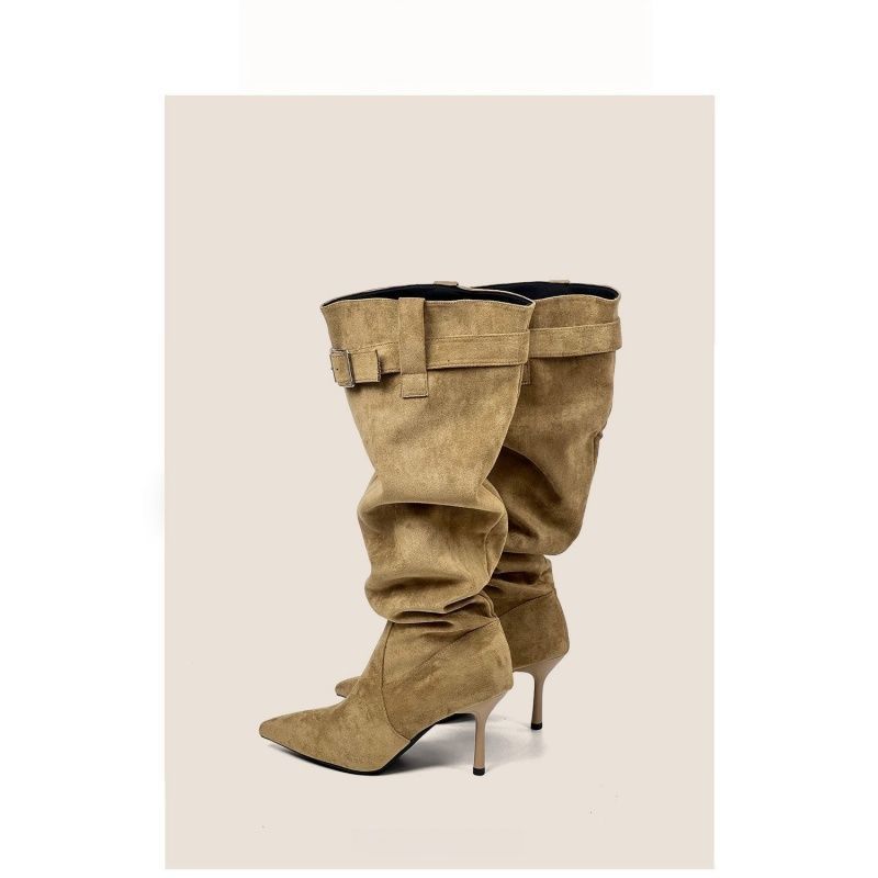 Damen Slouch-Stiefel mit spitz zulaufender Zehenpartie und schmalem Stiletto-Absatz Shop Nory