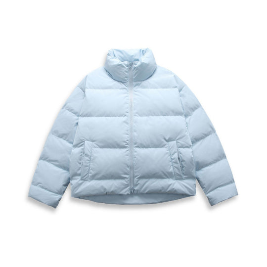 Damen Kurz geschnittene wattierte Steppjacke mit hohem Stehkragen und verdecktem Zweiwege-Reißverschluss Shop Nory