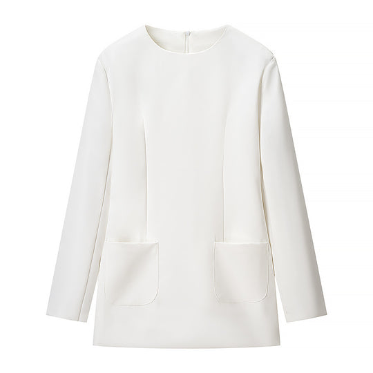 Damen Figurbetontes Mini-Kleid mit betonten Schultern und aufgesetzten Taschen Shop Nory