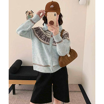 Damen Gemütlicher Strickpullover mit hochgeschlossenem Kragen Shop Nory