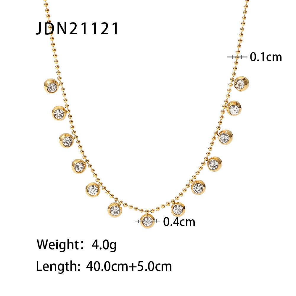 Damen Halskette mit funkelnden Zirkonia-Anhängern und zarter Edelstahlkette Shop Nory