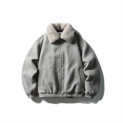Herren Kurzboxy-Wollmix-Fliegerjacke mit Kunstfellkragen und elastischem Saum Shop Nory