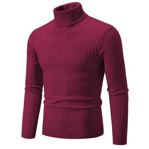Herren nan taillierter Rollkragenpullover aus feinem Feinstrick mit geripptem Kragen