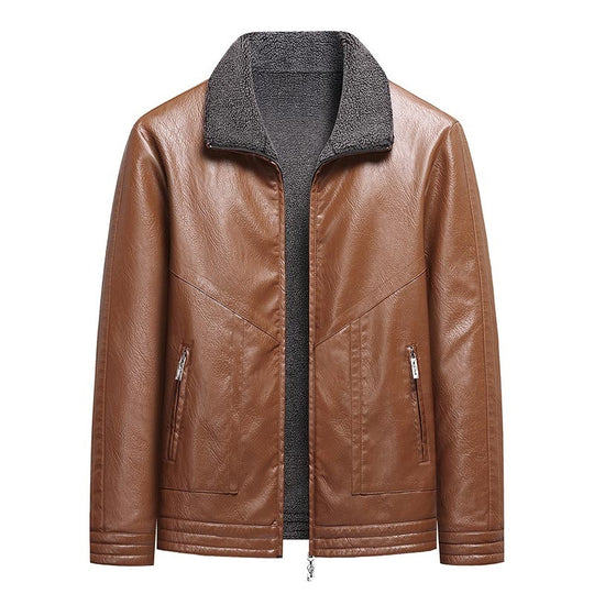 Herren Modernes Kunstleder-Jackett mit Teddyfutter Shop Nory