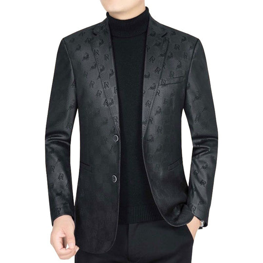 Herren Slim-Fit Sakko in Lederoptik mit fallendem Revers Shop Nory