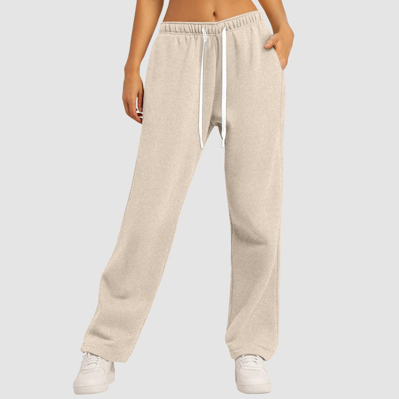 Damen nan lässige Loungehose mit geradem Bein extra langem Tunnelzug und tiefem Schritt Shop Nory