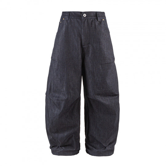Damen Hochgeschnittene Ballon-Culotte aus strukturiertem Baumwollmix mit Kellerfalten Shop Nory