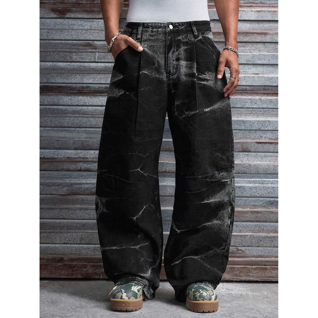 Herren Weit geschnittene Denim-Hosen mit besonderem Waschungseffekt Shop Nory