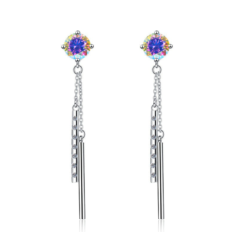 Damen Ohrstecker im modernen Design mit abnehmbaren Glitzerstäben Shop Nory