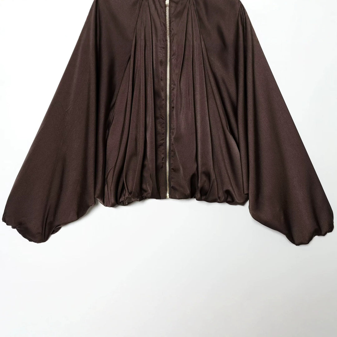 Damen Cape-Jacke mit zentralem Reißverschluss, weitem Cape-Schnitt und voluminösen Fledermausärmeln Shop Nory