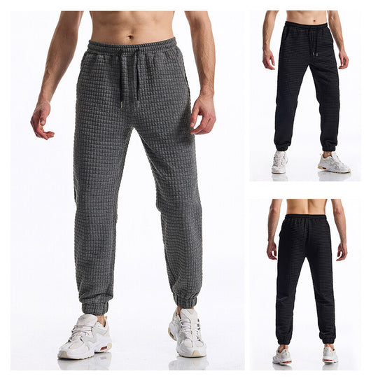 Herren Strukturierte Waffel-Jogginghose mit elastischem Bund und schmal zulaufendem Bein Shop Nory