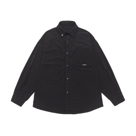 Unisex Oversize Hemdjacke mit Druckknopf‑Front und aufgesetzter Brusttasche Shop Nory