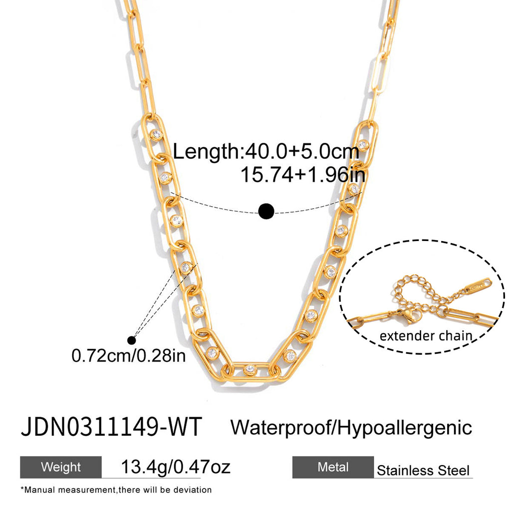 Damen Kette mit eleganten grünen Zirkonia und hypoallergener Edelstahlverarbeitung Shop Nory