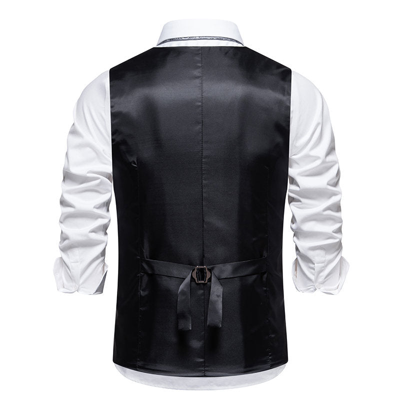 Herren elegante Anzugweste mit feinem Nadelstreifen und praktischen Taschen