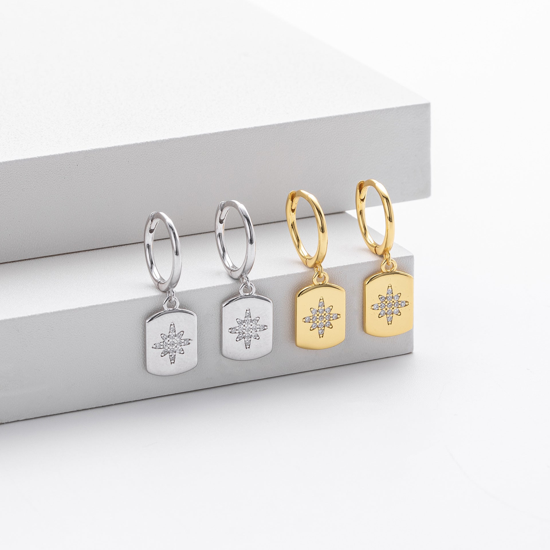 Damen Ohrhänger mit funkelndem Zirkon und modernem Design Shop Nory