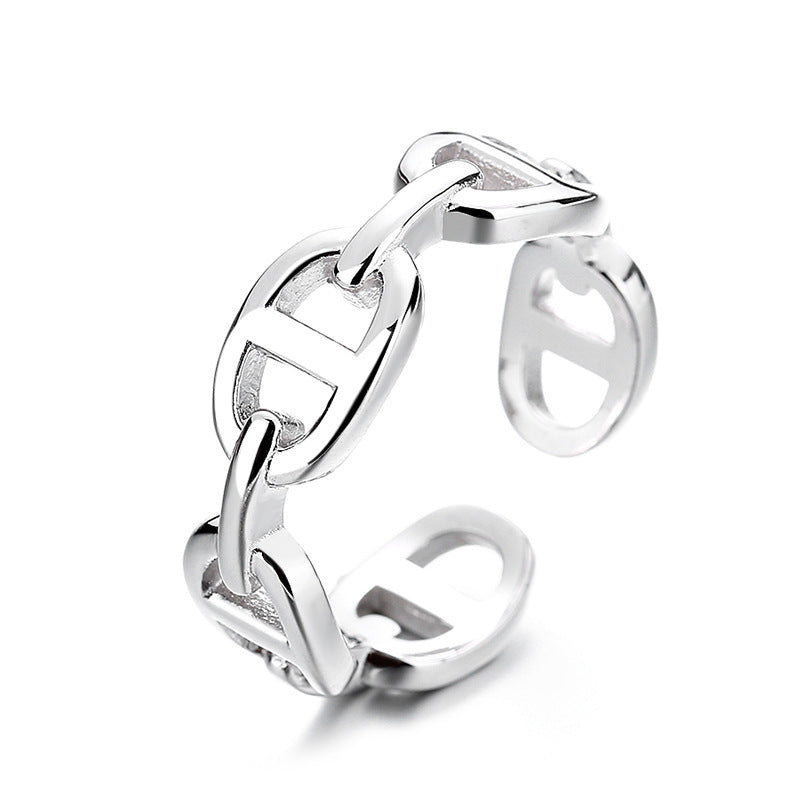 Damen Offener Ring mit modernem Kettendesign Shop Nory