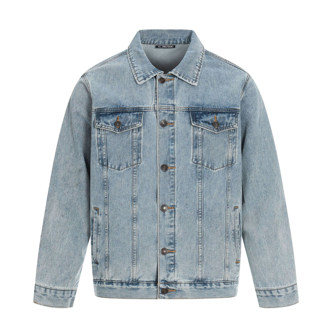 Herren Jeansjacke im Used-Effekt mit Pattentaschen und geradem Schnitt Shop Nory