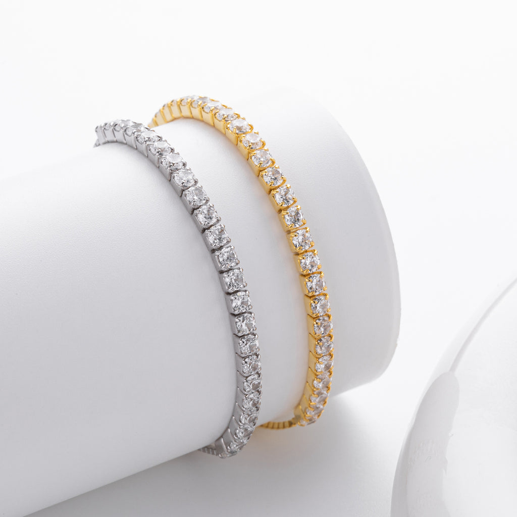 Damen Zartes Armband mit funkelnden Zirkonsteinen aus 925 Sterling Silber Shop Nory