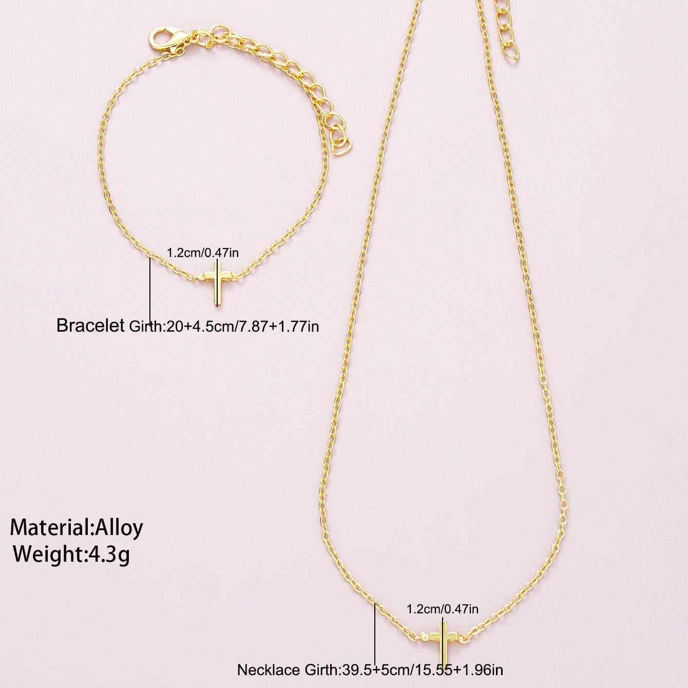 Damen Schmuckset mit zarten Kreuzanhängern Shop Nory