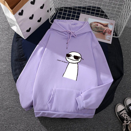 Damen nan Kapuzenpullover mit minimalistischer Grafik, lockerer Oversize-Passform und Kängurutasche Shop Nory