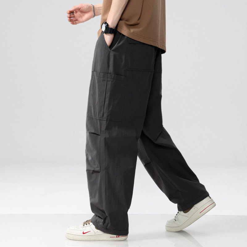 Herren Weite Cargohose im Utility‑Stil mit Kordelzug und aufgesetzten Beintaschen Shop Nory