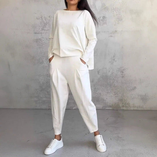 Jogginganzug Damen Lounge-Set mit weiten Ärmeln und Taschen