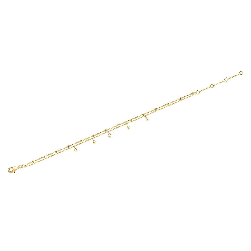 Damen Fußkettchen mit funkelnden Tropfen und filigranem Design Shop Nory