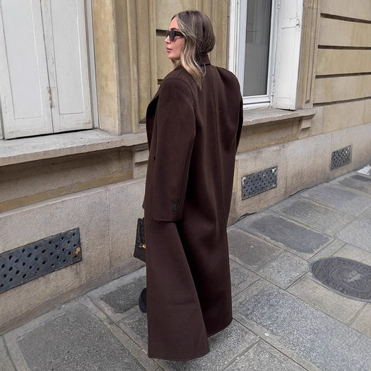 Damen Oversize Wollmix-Mantel mit verlängertem Cocoon-Schnitt und Doppelreihe Shop Nory