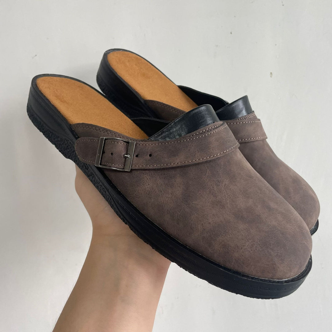 Damen Lederoptik-Pantolette mit verstellbarer Schnallenriemen und gepolstertem Komfortfußbett Shop Nory