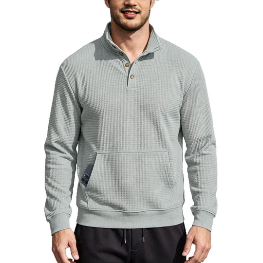 Herren Modischer Sportpullover mit Knopfleiste