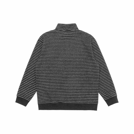 Herren Feinstrick-Halbzip-Pullover mit Stehkragen und feinen Streifen Shop Nory