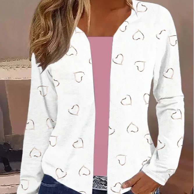 Damen Leichter Offener Strickcardigan mit floralem Aquarellprint und lässigem Fall Shop Nory