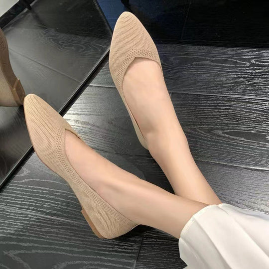 Damen elegante und atmungsaktive Ballerinas mit flexiblem Fußbett