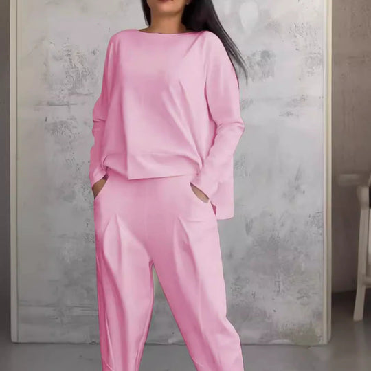 Damen lässiges Zweiteiliges Set aus hochwertiger Viskose