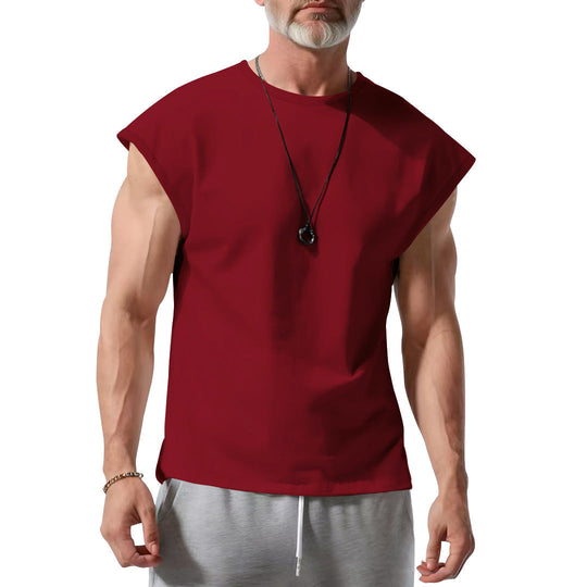 Herren schickes ärmelloses T-Shirt aus atmungsaktivem Baumwollmix