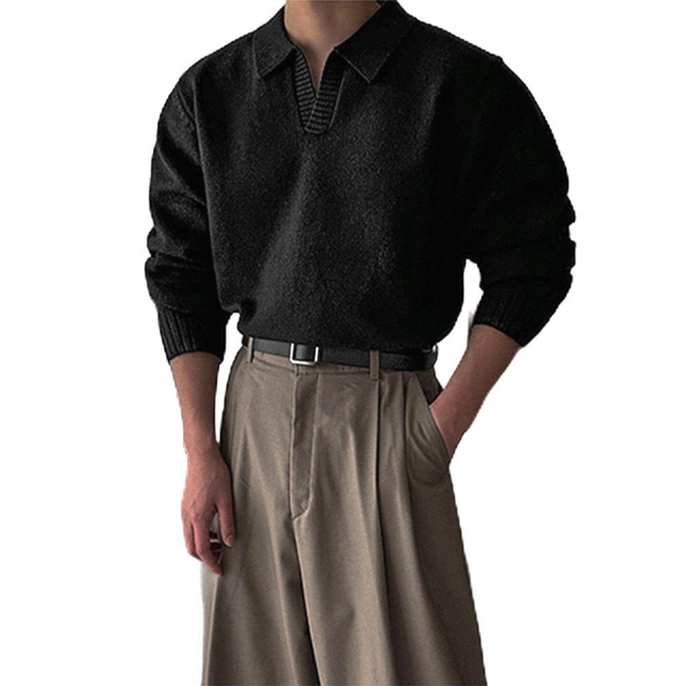 Herren Modischer Grobstrickpullover mit Stehkragen Shop Nory