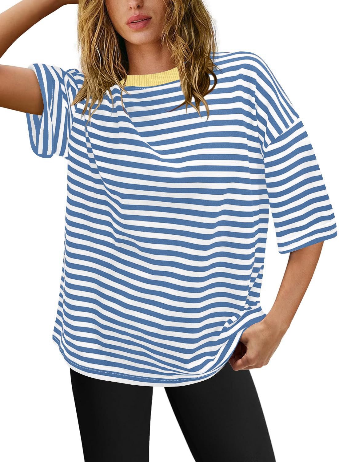 Damen Übergrößen T-Shirt mit Streifenmuster