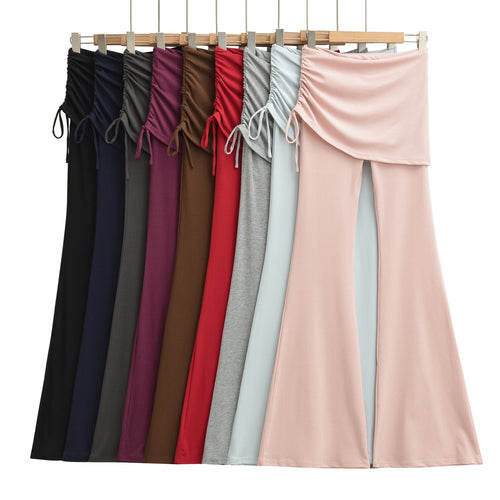 Damen Schlaghose mit integrierter Mini‑Rock‑Überlage und Kordelzug Shop Nory